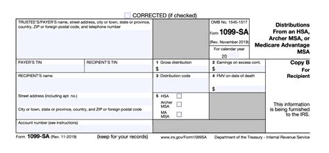 1099-sa box 1 gross distribution|1099 sa federal id number.